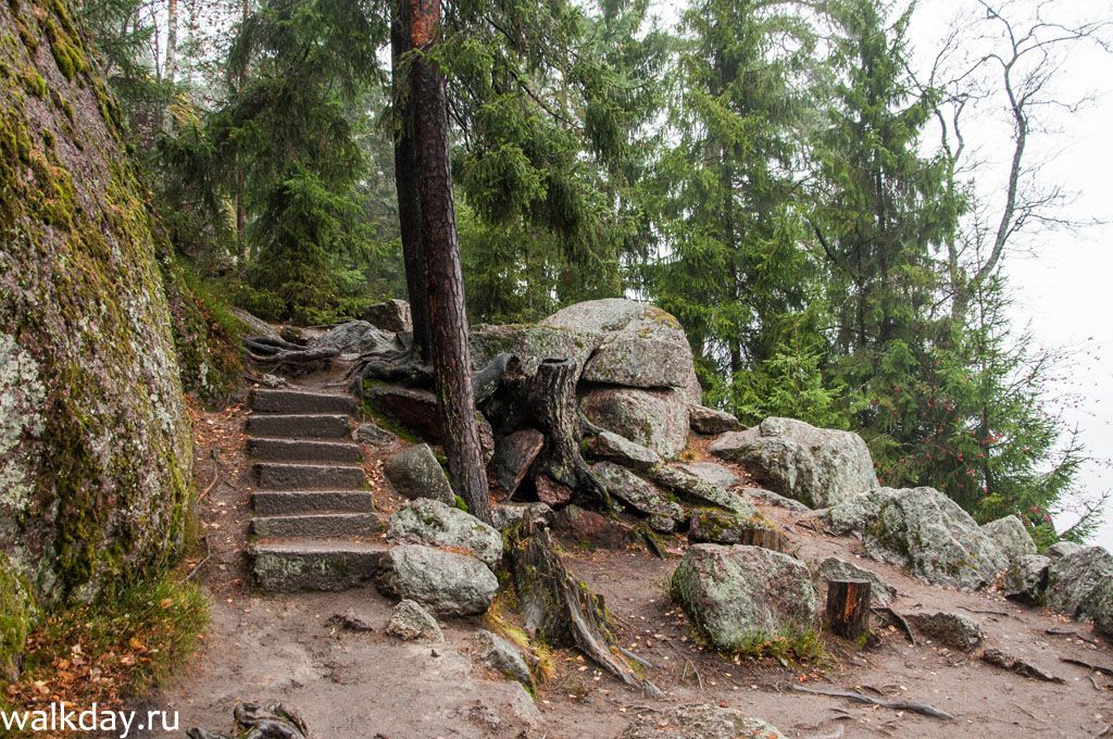Ну чем не декорации к сказкам? Каменная лесенка в парке Монрепо, Выборг.